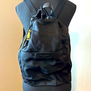 Small Marc Jacobs nylon top-cinched backpack with gold zippers
